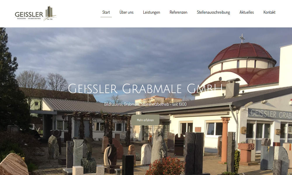 Referenz: Website geissler-grabmale.de