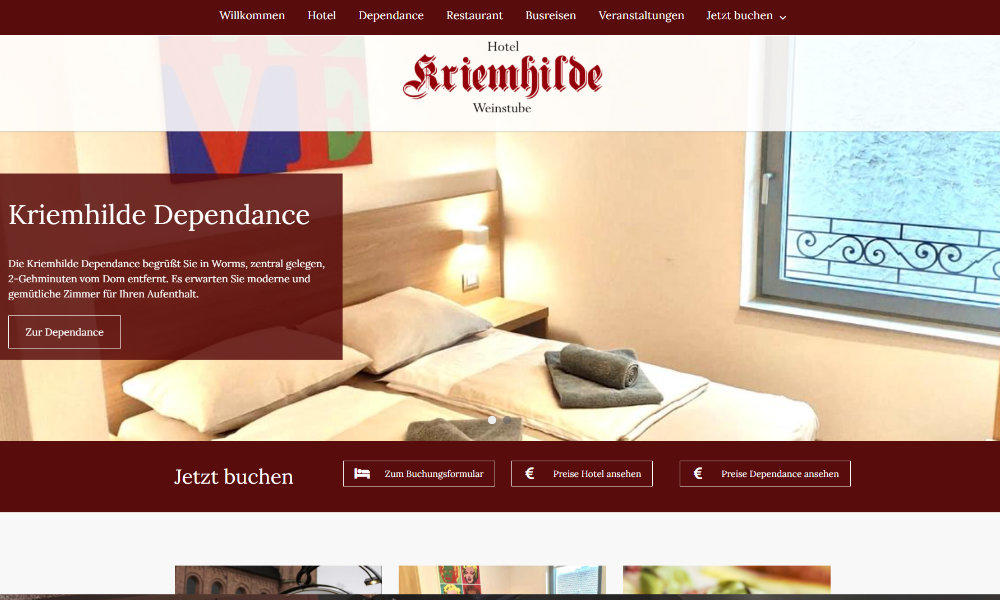 Referenz: Website hotelkriemhilde.de/de